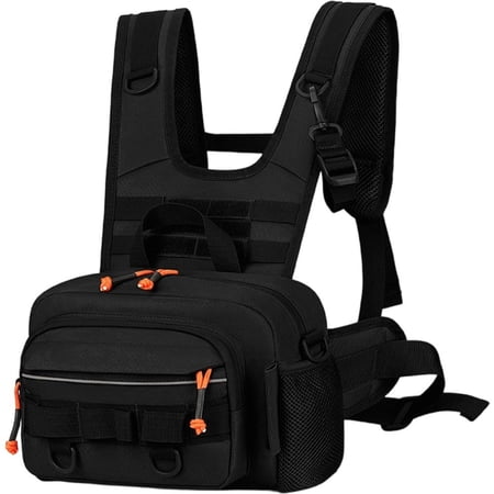 Slccxzc Compatible For Fishing Lure Front Chest Vest Travel Backpack Camping Hiking Outdoor Cycling Mountaineering Gear Bag for Men