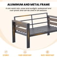 thumbnail image 6 of Slsy Aluminum Patio Furniture Set, Loveseat with Coffee Table for Outdoor Conversation Set, Metal 2-Seat Sofa for Porch Balcony Deck Yard Poolside, 6 of 10