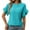 Sky Blue, variant on Women's Solid Color Round Neck Ruffle Short Sleeve T Shirt for Summer Short Women Snow Long Sleeve Shirts Women Solid Color Tops Women Summer Short Sleeve Womens Athletic Clothes Womens Workout