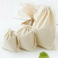 thumbnail image 4 of 1x Storage Bag, Linen+Cotton Flax Fabric Canvas Gift Bag Jewelry Drawstring Makeup Clothes Pouch Pack Bag, 4 of 7