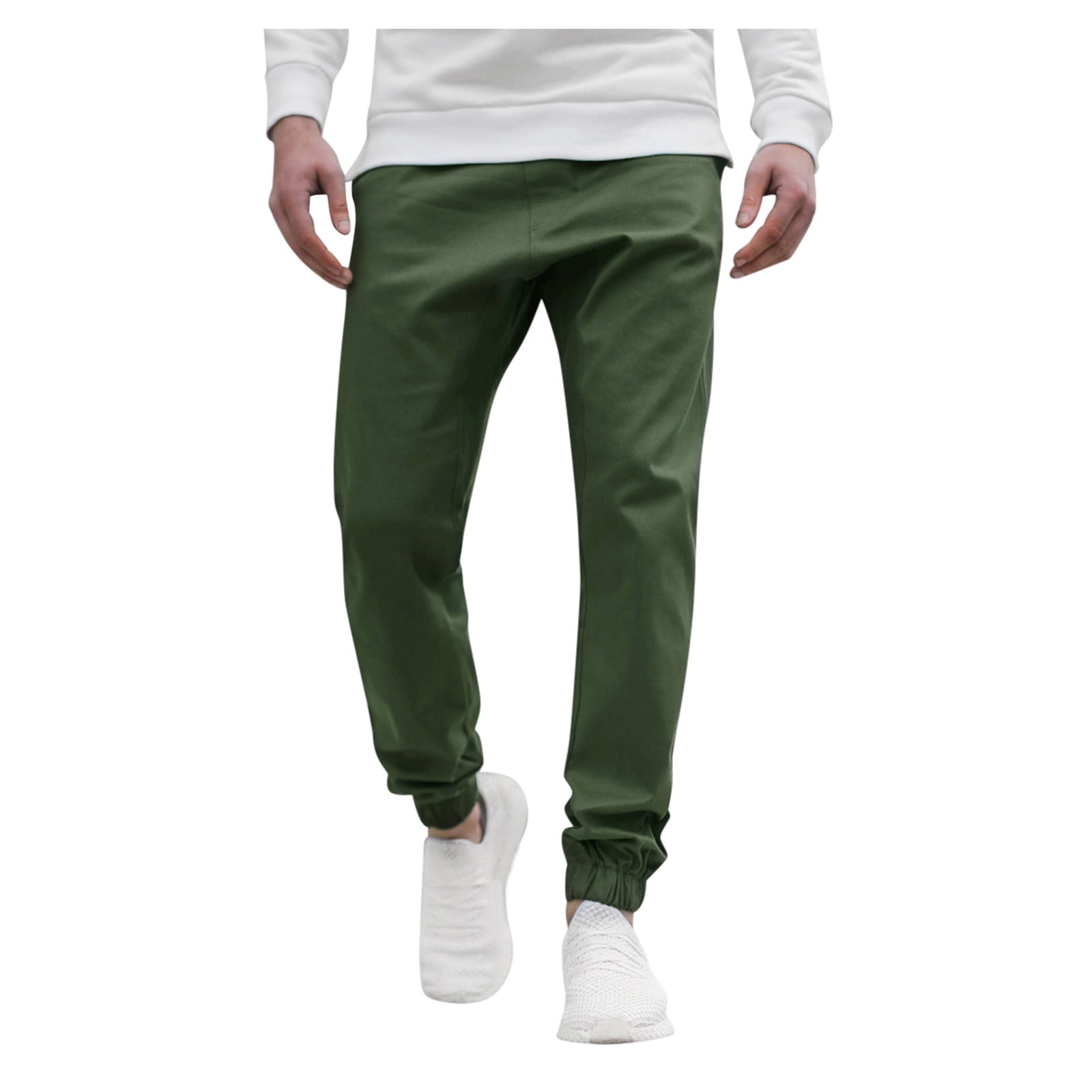 Gubotare Sweatpants For Men Big And Tall Men's Lightweight Joggers  Sweatpants with Zipper Pockets Gym Workout Pants for Running Track Casual  Golf,Green XL 