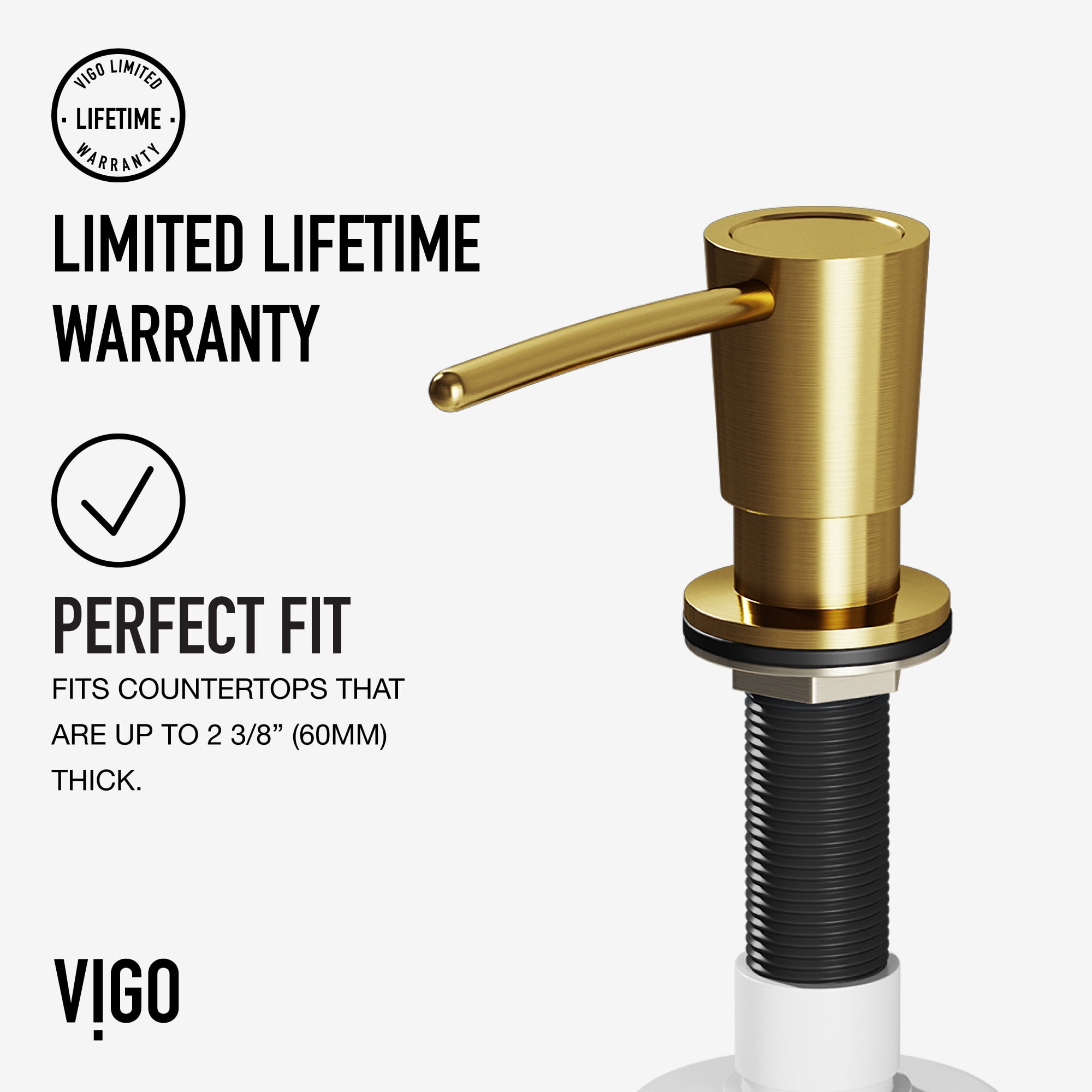 Vigo Kitchen Soap Dispenser In Matte Brushed Gold