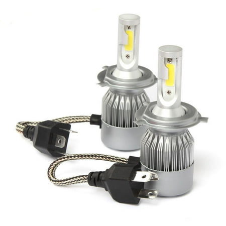 1 pair COB H4 C6 10800LM 120W LED Car Headlight Kit Hi/Lo Turbo Light Bulbs (Best Led Bulbs For Cars)