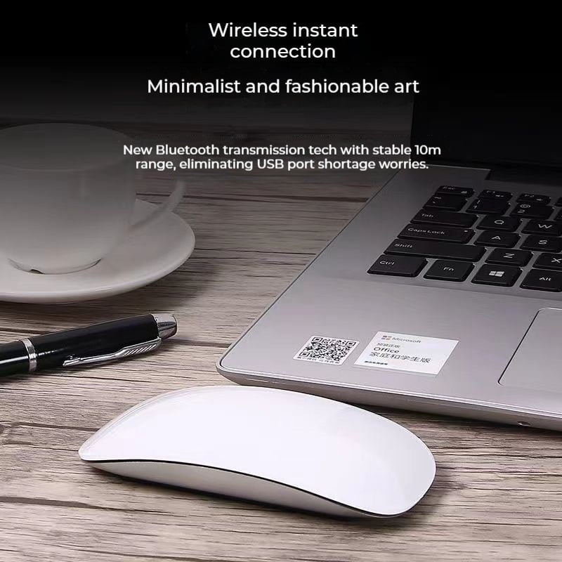 Wireless Multi-Touch Surface Magic Mouse Alternative USB C Rechargeable Bluetooth Mouse Compatible with MacOS/Windows/Linux/Android Laptop Desktop PC Smartphone Tablet (White)