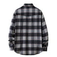 thumbnail image 2 of Men’s Plaid Jacket Lapel Button Flannel Long Sleeve Shirt Coat with Pockets, 2 of 4