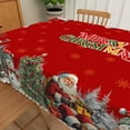 thumbnail image 4 of Nanqianyi White Snowman Christmas Tablecloth 60×84 Inch, Santa Claus Pattern for Winter Holiday Party Kitchen Dinner Decor, 4 of 9
