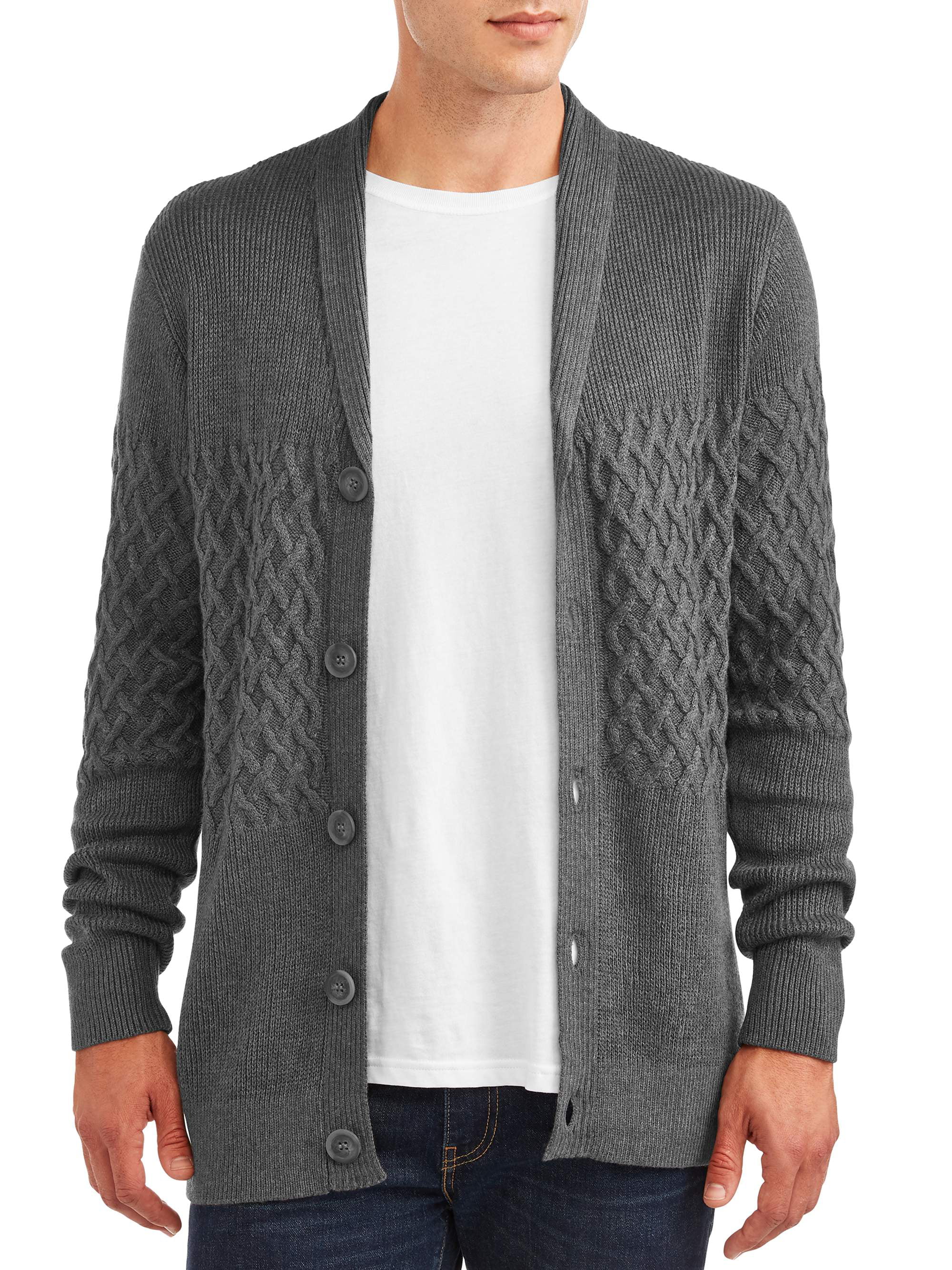George - George Men's and Big Men's Cardigan Knit Sweater, up to Size ...
