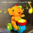 thumbnail image 3 of Musical Walking Elephant Drummer Toy, Elephant Toy,Elephant Blowing Ball,Children's Drum Elephant Floating Ball Toy with LED Lights & Sounds,Crawling Toys for Babies (Orange+Blue), 3 of 8
