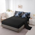 thumbnail image 3 of Homewish Halloween Skull Skeleton 7-Piece King Bedding,Blue Flowers Spider Web King Bed in a Bag,Black Reversible, 3 of 8