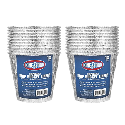 Kingsford Disposable Drip Bucket Liners, 10 Count Aluminum BBQ and