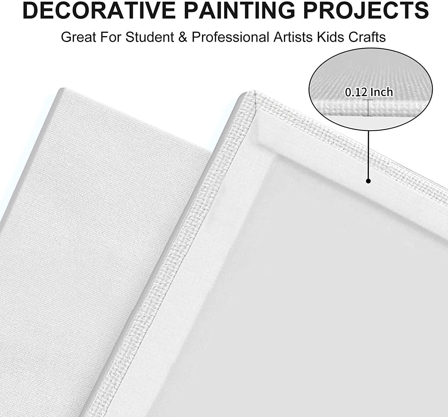 Artkey Canvas Panels 8x8 inch 24-Pack, Acid-Free 100% Cotton Canvas Boards for Painting for Adult