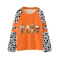 thumbnail image 1 of Hauts pour Filles Chandail Décontracté pour Jeunes avec Imprimés Lettres Citrouille Halloween et Design Léopard pour Enfants, 1 of 4