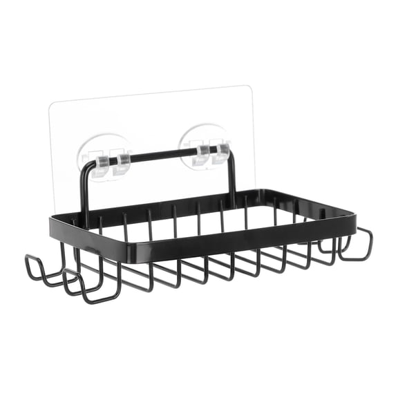 Clearance! Ttybhh Drain Rack, Shower Wall Soap Dish Holder Wall Mounted Draining Soap for Bathroom Tile Rectangle Bar Soapdish with Perforation Replacement for Suction Soapholder Black