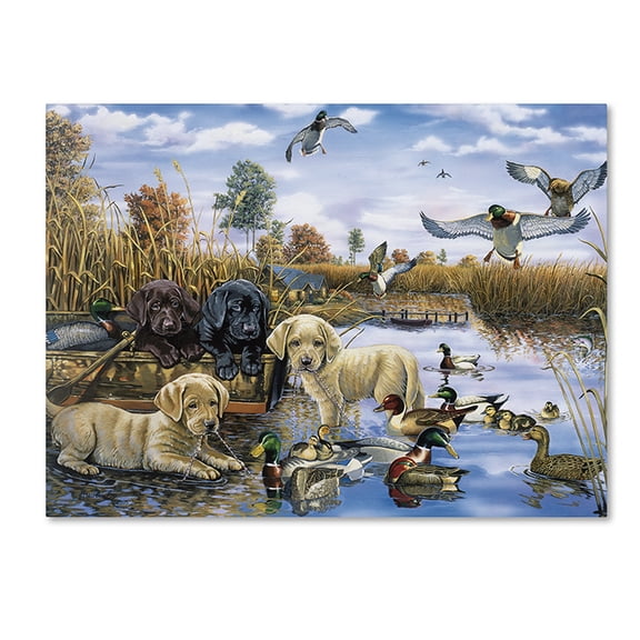Trademark Fine Art 'A Playful Tail Waggin' Day' Canvas Art by Jenny Newland