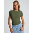 thumbnail image 2 of Freejoy Womens Basic T Shirts Summer Short Sleeve Slim Fit Tee Cute Gym Workout Clothes, 2 of 5