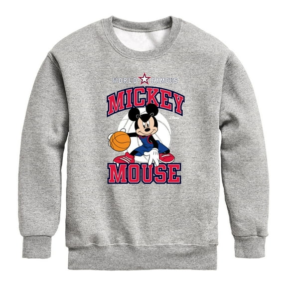 Disney - Mickey Basketball Jersey - Toddler And Youth Crewneck Fleece Sweatshirt