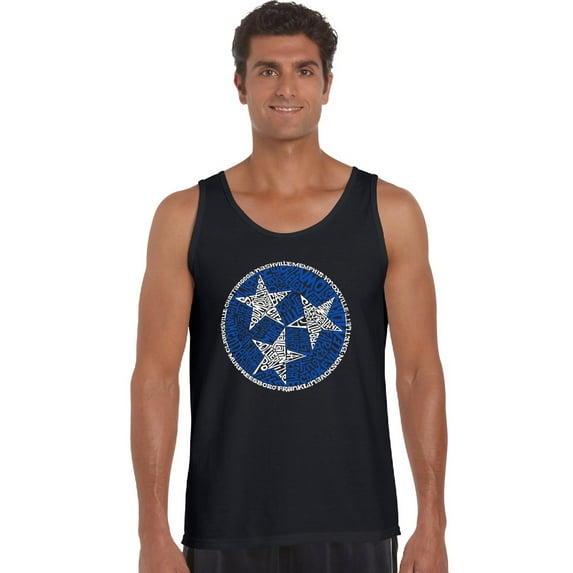 LA Pop Art Men's Word Art Tank Top - Tennessee Tristar