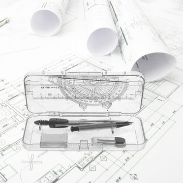 OHOIOLLA Set High School 1Set Metal Compasses Drawing Compass And Protractor Assorted Color 5.23X2.36X0.20in