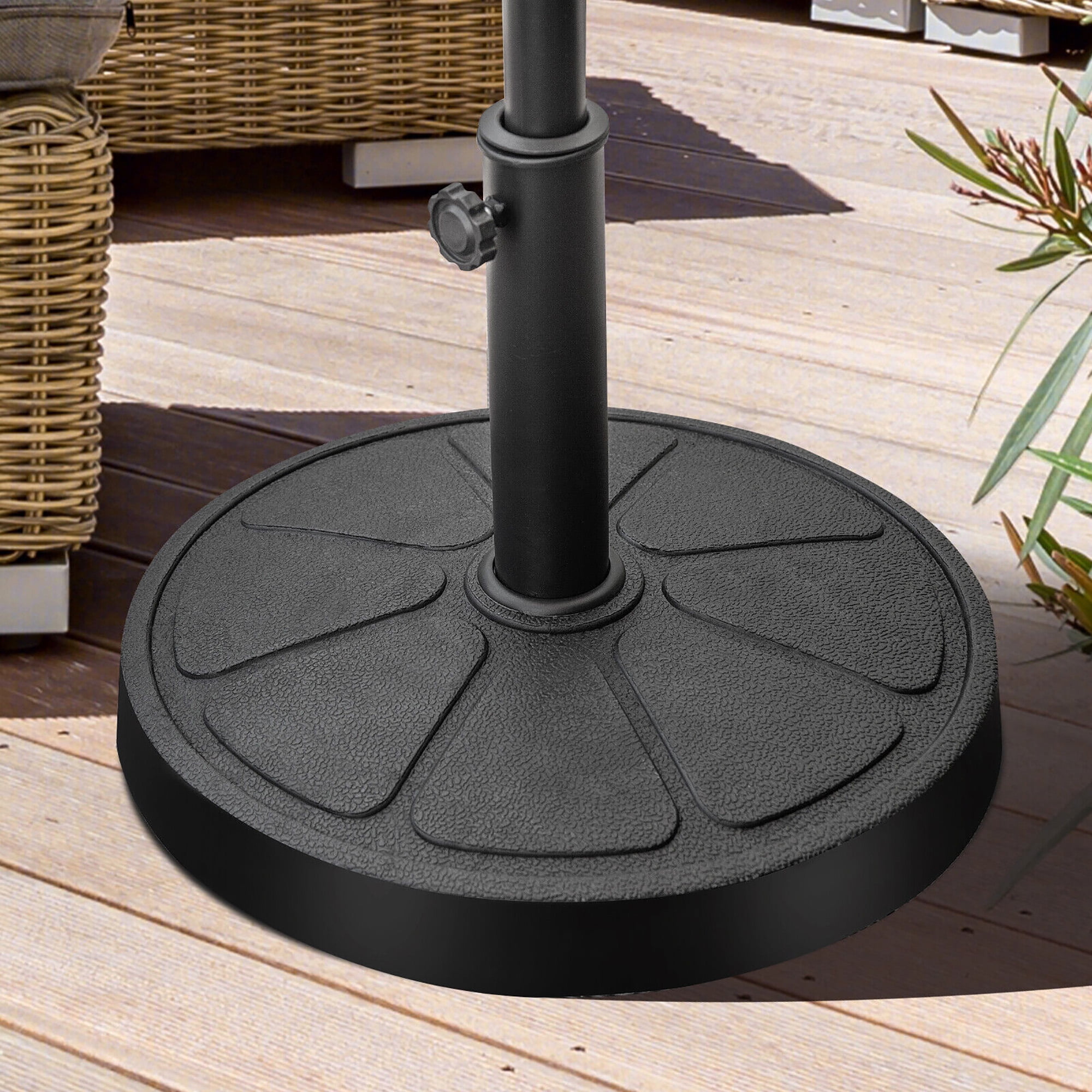 Gymax 31 lbs Patio Round Umbrella Weighted Base Heavy-Duty Table Market Stand Outdoor