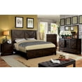 thumbnail image 5 of Rustic Style Dark Walnut Transitional Bedroom Furniture 1pc Bed Plank Style HB FB Eastern King Size Bed Solid Wood, 5 of 6