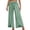 Green, variant on Women Solid High Waist Side Split Wide Leg Pants with Belt Bohemian Long Trousers Orange S