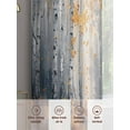 thumbnail image 7 of Orange Navy Blue Semi Sheer Curtains 63 Inch Length 2 Panels Set, Modern Oil Painting Art Forest Sheer Kitchen Curtain Privacy Voile Window Curtain for Living Room Bedroom Rod Pocket Drapes, 7 of 7