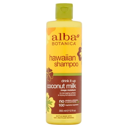 Alba Botanica Hawaiian Moisturizing Shampoo, Coconut Milk, 12 Oz