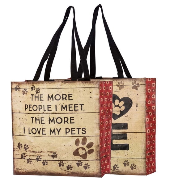 Primitives Market Tote-Love My Pets