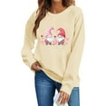 thumbnail image 4 of Womens Valentine's Day Sweatshirt Cute Gnome Graphic Oversized Crewneck Shirt Soft Lightweight Casual Gift for Her Beige,Size L, 4 of 6