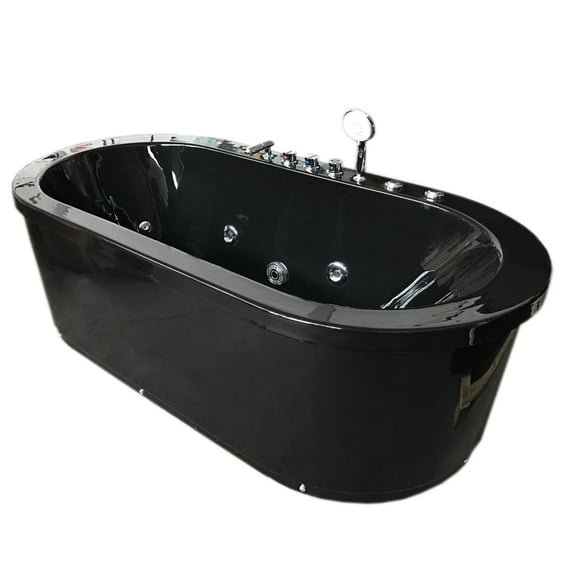 Whirlpool Freestanding Bathtub black 16 jets – Cancun