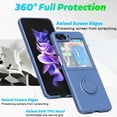 thumbnail image 2 of for Samsung Galaxy Z Flip5 5G 2023 Case,Slim Liquid Silicone Couple Ring Kickstand Soft Anti-Scratch Microfiber Lining Protection Bumper Case for Galaxy Z Flip5 (Purple), 2 of 16