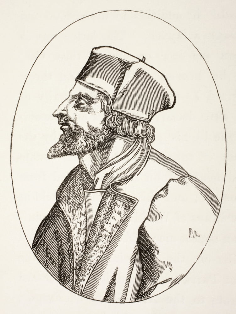 Jan Hus C1369 To 1415 Aka John Huss Czech Priest Philosopher And Reformer From Military And Religious Life In The Middle Ages By Paul Lacroix Published London Circa 1880 Canvas Art - Ken Welsh Design