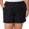 thumbnail image 5 of Briggs Women's Linen Blend Cuff Pull On Shorts (Black, XL), 5 of 6