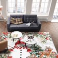 thumbnail image 2 of Winter Snowman Area Rug 2x3ft Christmas Tree Leaves Elk Flower Light Gray Non-Slip Washable Square Rugs Soft Felt Indoor Floor Mat for Bedroom Kitchen Living Room Bathroom, 2 of 8