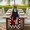 thumbnail image 4 of Table Runners 120 Inches Long Dress Scarves, Red Black Chef Farmhouse Coffee/Dining/Kitchen Table Runner for Living Room, Cartoon Cute Watercolor Cooking Checkered 13x120 Inch, 4 of 9