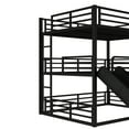 thumbnail image 2 of CKEASEAN Metal Triple Bunk Bed with Safety Guardrails, Queen Over Queen Over Queen Bunk beds for 3 Teen/Adults, Heavy Duty 3 Bunk Bed Frame with Ladder, No Box Spring Needed, Easy Assembly, 2 of 9