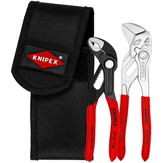 KNIPEX 00 20 72 V01 Juego de pinzas mini en bolsa porta-herramientas de cinturón 2 piezas