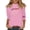 Pink, variant on Women's T-Shirts America 250 Patriotic Flag Graphic Crew Neck 3/4 Sleeve Anniversary Top