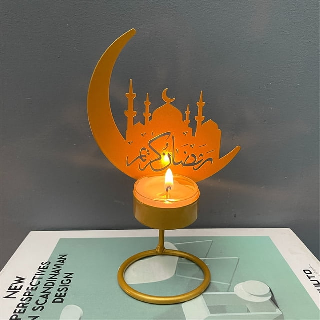 Ramadan Festival Iron Art Candlestick Star Lamp Decorative Crafts Pendant