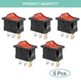 thumbnail image 3 of GFDYREE KCD1 SPST On/Off 3-Pin 2-Position Snap DC 12V-24V 20A Red LED Boat Rocker Toggle Switch - 5Pack (Only for DC12-24V), 3 of 6