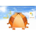 thumbnail image 4 of X-Large 4 Person Beach Tent Sun Shelter - Portable Sun Shade Instant Tent for Beach with Carrying Bag, Stakes, 6 Sand Pockets, Anti UV for Fishing Hiking Camping, Waterproof Windproof, Orange, 4 of 7