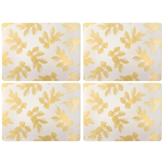 Portmeirion Etched Leaves - Placemat Set of 4 Light Grey