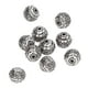 thumbnail image 3 of 10 cuentas espaciadoras redondas con patrón grabado de plata antigua, cuentas sueltas redondas huecas para hacer joyas DIY, 3 of 14