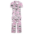 thumbnail image 6 of YGJTJYD Womens Halloween Pajamas 2 Piece Cute Ghost Graphic Button Up Shirts and Capri Pants Sleepwear Homewear Pjs Short Set,Sizes S-3XL, 6 of 7
