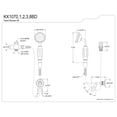 thumbnail image 2 of Kingston Brass KX1072BD Vintage Hand Shower Kit, Polished Brass, 2 of 4