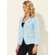 thumbnail image 3 of Chaquede mezclilde oficide trabajo de manlarcon solade jeans pamujer con bolsillos Azul claro S, 3 of 6