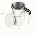 thumbnail image 3 of Automatic Coffee Cup Stainless Steel Self Stirring Mug with Lid Auto Stir Heating LED Temperature Display,B, 3 of 3