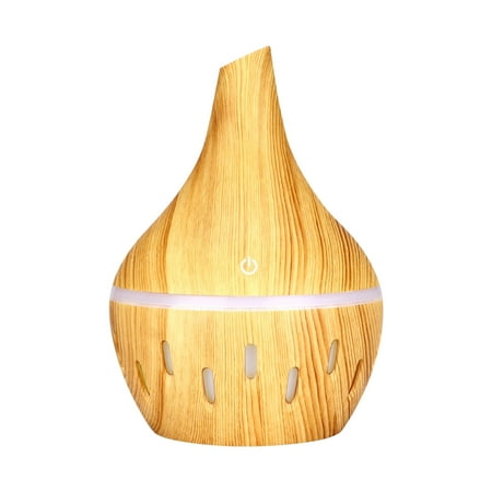 

QTBIUQ Aromatherapy Essential Oil Diffusers Wood Grain Small Volcano Humidifier Silent Seven Color Ambient Light Simulation USB Flame Humidifier Yellow