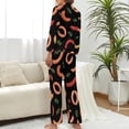 thumbnail image 3 of Top-kevin Women's Pajama Sets Seafood Fruit Pattern Long Sleeve Lounge Sets Pjs Sleepwear with Pockets, 3 of 12