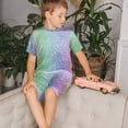 thumbnail image 4 of Fotbe Beautiful Glitter Pijama Estampada de 2 Piezas para Niños – Ropa de Dormir de Manga Corta Cómoda para Niños y Niñas, Camiseta y Shorts de Algodón-XX-Large, 4 of 6